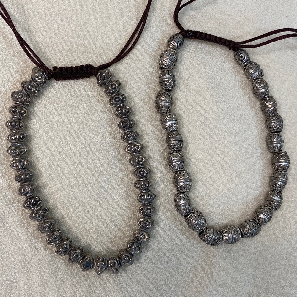Pair of Silver Charm Bracelets Adjustable